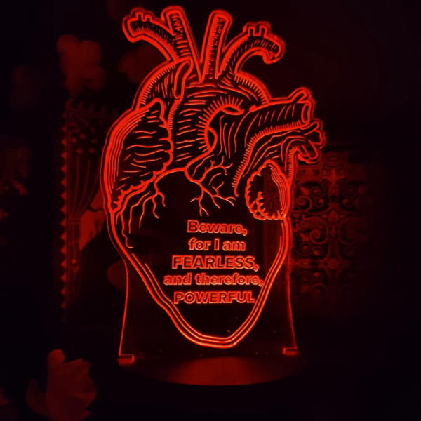 3D Multi Color Heart Lamp with Frankenstein Quote | Fix a Flix Box